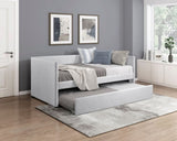 1pc Daybed with Trundle Gray Fabric Upholstery Wooden Frame Modern Home Furniture B011P256690