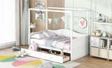 Twin Size Canopy Day Bed with 2 Drawers, White WF309172AAK