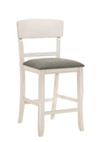2pc Transitional Upholstered Counter Height Dining Chair Bar Stools Chalk Gray Finish Wooden B011P148062