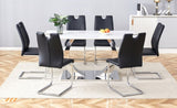 Black PU Dining Chair Set.Uniquely designed black dining chairs. PU material, paired with silver W2920P225024