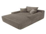 NEW Convertible Chaise Lounge Chair Plush with Wide Armrest & Throw Pillows, Cozy Boneless Sleeper W3975P549237
