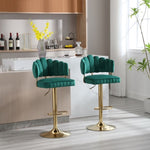 ZUN COOLMORE Swivel Bar Stools Set of 2 Adjustable Counter Height Chairs with Footrest for Kitchen, W1539111881