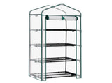 4 Tier Mini Greenhouse with PE Cover & Roll-Up Zipper Door, Portable Waterproof Greenhouse for 11350869