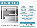 LED Bathroom Mirror6" x 28" Front and Backlight, 5 Mins Defog, 5MM Full HD Reflected Wall Mounted 16112061