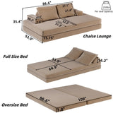 86.6"Multifunctional Convertible Sofa Bed with 2 Removable Backrests and 2 Pillows,Fuffy Chenille W3219P340668