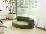 Shep 36" Curved Dog Sofa Bed Medium Moss Green Fleeced Teddy B2719P320242