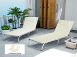 Outsunny Foldable Lounge Chair Cushion Set of 2, UPF50 230gsm Olefin and 25D High-Density Foam, W2225P485598