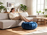 Pumpkin Shaped Velvet Storage Ottoman, Multi-Functional Foot Rest Stool with Hidden Storage, Flip 86600516