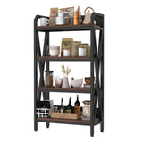 55'' Bakers Rack 4-Level Storage Shelves Metal and Wooden Kitchen Shelves, Kitchen Organizers and W3387P312343