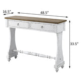 Antique White 2-drawer Console Table B062P185735