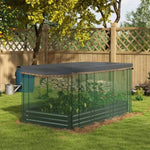 ZUN Gray Raised Garden Bed with Crop Cage and Shade Cloth 90.5" W x 43.25" D x 43.25" H 77136528