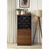 Walnut Wine Cabinet with 3 Drawer B062P209332