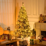 Christmas Trees, with Snow Frosted Branches, Warm White LED Lights 63176633