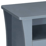 Grey Nightstand with 2 Drawers and Open Shelving B062P181339
