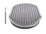 12" Oval Aluminum Full Finned Air Cleaner Polished Paper Element Fits for SB & BB CHEVY FORD & MOPAR 62270690