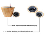 2-Pack 10 in. Light Wood Plastic Self-watering Planter Pot B046P144618