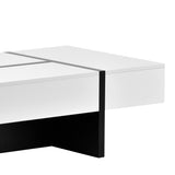 ON-TREND Contemporary Rectangle Design Living Room Furniture, Modern High Gloss Surface Cocktail WF292142AAK