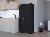 Black 5-Shelf Storage Pantry Cabinet B062P175201