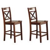 Cherry Cross Back Counter Height Chairs B062P189110