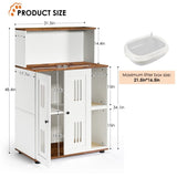 ZUN Litter Box Enclosure for 2 Cats,Hidden cat furniture, double litter can be used as side W1687P170693