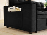 Sleeper Sofa Couch w/Pull Out, Modern Velvet Convertible Sleeper Sofa, Small Love seat Sofa W1825P332360