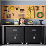 Metal garage cabinets, rolling tool cart boxes with wheels T3421P312356