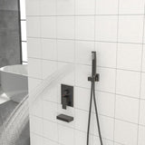 Shower System with Waterfall Tub Spout,12 Inch Wall Mounted Square Shower System with Rough-in W1243132416