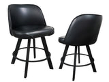 Set of 2 commercial-grade, super comfortable upholstered swivel bucket-seat bar stools with metal W5232P423631