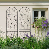 2 Pack Metal Garden Trellis 86.7" x 19.7" Rustproof Trellis for Climbing Plants Outdoor Flower W1586P268045