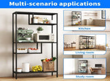Modern Storage Shelf with 4 Compartments & Metal Legs, Freestanding Organizer,Book Display 75377514