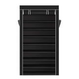 ZUN 10 Tiers Shoe Rack with Dustproof Cover Closet Shoe Storage Cabinet Organizer Black 93222617