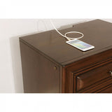 Brown Cherry Solid wood 1pc Nightstand Nickel Round Knob Transitional Style 3-Drawers Nightstand w B01149585