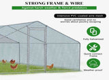 20 x 10 ft Large Metal Chicken Coop, Walk-in Poultry Cage Chicken Hen Run House with Waterproof 65573596
