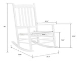 68.5*86*115CM Square Wooden Rocking Chair Wavy Backboard White 64145404