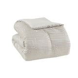 10 PCS Queen Luxury Jacquard Comforter Set Ivory B035P319216