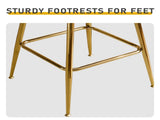 2pcs Thick Corduroy Gold-plated Iron Feet Bar Stool Beige 30236419