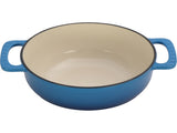Cast iron 7.5QT cooking pot set - Gradient blue color - Includes two silicone gloves - Enamel pot 63775459