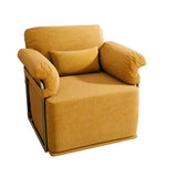 360 Degree Square Swivel Accent Sofa Chair,Fluffy Fabric Lounge Wide Upholstered Reading Chair with W2012P319074