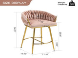 26'' Counter height bar stools Set of 2 kitchen island counter bar stool with hand- wave back,golden W2215P184990