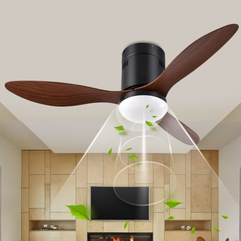 ZUN 52 Inch Ceiling Fans with Lights, 6 Speed Reversible Noiseless Fan Light DC Motor, Indoor and 63343286