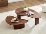 2-Piece Modern Irregular Shape Coffee Table Set for Living Room,Easy Assembly Nesting Coffee Tables, W2582P402268