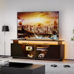 ZUN Gaming TV Stand for PS5 with Power Outlet,for TVs 75 inch and Below,LED Entertainment 82213215