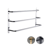 ZUN 304 Stainless Steel Hand Polishing Finished Three Stagger Layers Towel Bars Towel Rack Wall Mounted 18037980