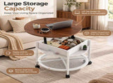 Round Lift Top Coffee Table with RGB LED Lights, 26.8" 26.8" 21.6" 56958172