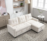 77 Inch Reversible Sectional Storage Sleeper Sofa Bed L-Shape 2 Seat Sectional Chaise With Storage W1203P146254