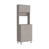 Della 60 Kitchen Pantry with Countertop, Closed & Open Storage -Light Gray B07091841