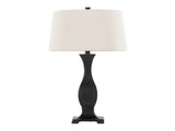 29" Contemporary Polyresin Table Lamp in Oil Rubbed Bronze Polyresin with Oat Linen Shade from B202P224052