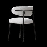 ZUN dining chairs set of 2 white , medieval modern dining chairs, teddy velvet chairs with metal legs, W1727P229055