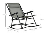 Outdoor Rocking Chair Set of 2, Folding Patio Lawn Rockers with Headrests for Yard, Deck & Backyard, 91920924