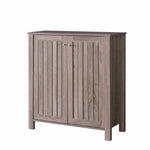 ZUN Shoe cabinet storage cabinet entryway cabinet with two doors slat style vented doors metal knob B107P283306